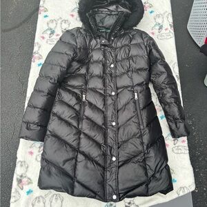 Ralph Lauren Black Quilted Puffer Jacket with Hood